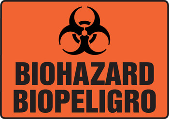Bilingual Safety Sign: Biohazard 10" x 14" Dura-Fiberglass 1/Each - SBMBHZ530MXF