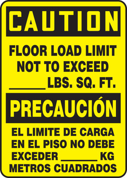 Spanish Bilingual Safety Sign 14" x 10" Adhesive Vinyl 1/Each - SBMCAP624VS