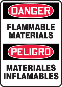 Bilingual OSHA Danger Safety Sign: Flammable Materials 14" x 10" Aluma-Lite 1/Each - SBMCHG052XL