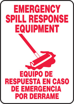 Spanish Bilingual Safety Sign: Emergency Spill Response Equipment / Equipo De Respuesta En Caso De Emergencia Por Derramae 14" x 10" Aluminum 1/Each - SBMCHG507VA