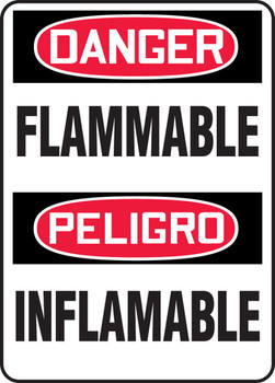 Bilingual OSHA Danger Safety Sign: Flammable 20" x 14" Plastic 1/Each - SBMCHL069VP