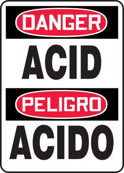 BILINGUAL SAFETY SIGN - SPANISH 14" x 10" Adhesive Vinyl 1/Each - SBMCHL190VS