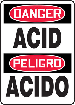 BILINGUAL SAFETY SIGN - SPANISH 20" x 14" Adhesive Dura-Vinyl 1/Each - SBMCHL208XV