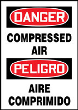 Bilingual OSHA Danger Safety Sign: Compressed Air 14" x 10" Dura-Fiberglass 1/Each - SBMCPG004XF