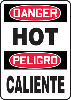 OSHA Danger Bilingual Safety Sign: Hot / Caliente 14" x 10" Aluminum - SBMCPG020VA