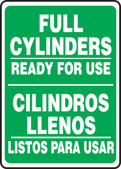 Bilingual Safety Sign: Full Cylinders - Ready For Use 14" x 10" Accu-Shield 1/Each - SBMCPG525XP