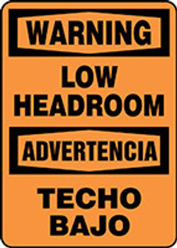 Spanish Bilingual OSHA Warning Safety Sign: Low Headroom 14" x 10" Aluma-Lite 1/Each - SBMECR305XL