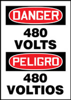 BILINGUAL SAFETY SIGN - SPANISH 14" x 10" Adhesive Vinyl 1/Each - SBMELC059VS