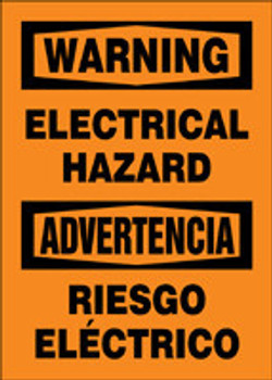 Bilingual OSHA Safety Sign: Electrical Hazard 14" x 10" Plastic 1/Each - SBMELC329VP