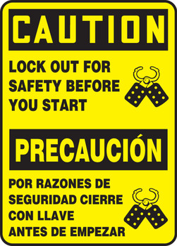 Spanish Bilingual Safety Sign 14" x 10" Aluminum 1/Each - SBMELC657VA