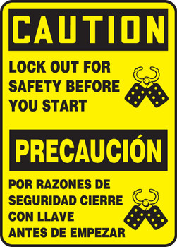 Spanish Bilingual Safety Sign 14" x 10" Plastic 1/Each - SBMELC657VP