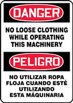 BILINGUAL SAFETY SIGN - SPANISH 14" x 10" Plastic 1/Each - SBMEQM147VP