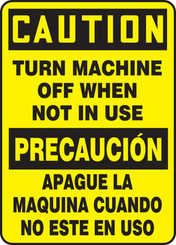 Spanish Bilingual Safety Sign 14" x 10" Dura-Fiberglass 1/Each - SBMEQM629XF
