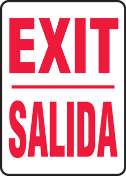 Bilingual Spanish Safety Sign - Exit / Salida 14" x 10" Plastic - SBMEXT906VP