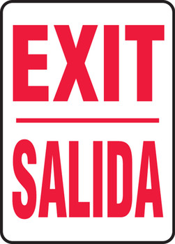 Bilingual Spanish Safety Sign - Exit / Salida 14" x 10" Adhesive Vinyl - SBMEXT906VS