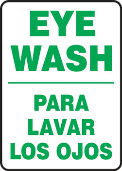 Bilingual Safety Sign: Eye Wash 20" x 14" Plastic 1/Each - SBMFSD442VP