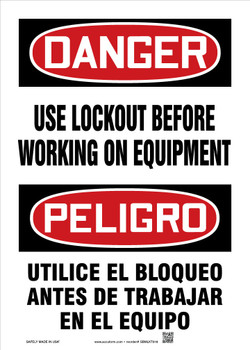 BILINGUAL SAFETY SIGN - SPANISH 14" x 10" Aluminum 1/Each - SBMLKT016VA