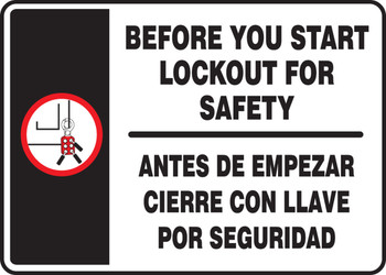 Spanish Bilingual Safety Sign 10" x 14" Dura-Fiberglass 1/Each - SBMLKT512XF