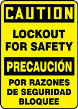 BILINGUAL SAFETY SIGN - SPANISH 14" x 10" Adhesive Vinyl 1/Each - SBMLKT615VS