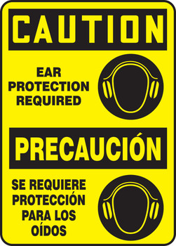 Spanish Bilingual Safety Sign 20" x 14" Adhesive Vinyl 1/Each - SBMPPA666VS