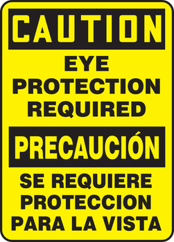 Bilingual Spanish OSHA Caution Safety Sign: Eye Protection Required 20" x 14" Accu-Shield 1/Each - SBMPPA667XP