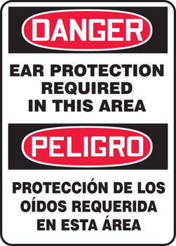 BILINGUAL SAFETY SIGN - SPANISH 14" x 10" Adhesive Vinyl 1/Each - SBMPPE108VS