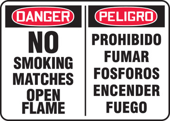 Spanish Bilingual Safety Sign 10" x 14" Dura-Plastic 1/Each - SBMSMG102MXT