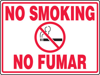 Bilingual Safety Sign: No Smoking 24" x 36" Aluminum 1/Each - SBMSMG533VA