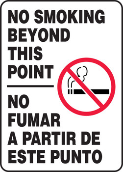 Spanish Bilingual Smoking Control Sign: No Smoking Beyond This Point 14" x 10" Accu-Shield 1/Each - SBMSMG536XP