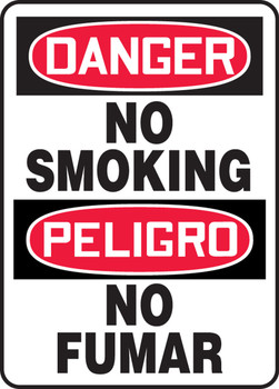 BILINGUAL SAFETY SIGN - SPANISH Bilingual - Spanish 10" x 14" Plastic 1/Each - SBMSMK133MVP