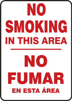 Spanish Bilingual Smoking Control Sign: No Smoking - This Area 14" x 10" Accu-Shield 1/Each - SBMSMK401XP