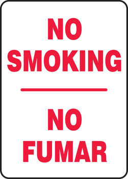 Spanish Bilingual Smoking Control Sign: No Smoking 20" x 14" Aluminum 1/Each - SBMSMK419VA