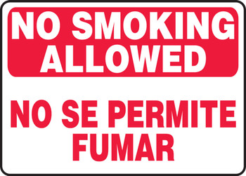 Spanish Bilingual Safety Sign 10" x 14" Aluminum 1/Each - SBMSMK564MVA