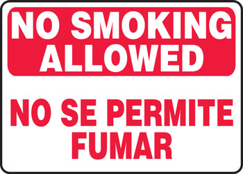 Spanish Bilingual Safety Sign 10" x 14" Plastic 1/Each - SBMSMK564MVP