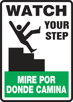 Spanish Bilingual Safety Sign 14" x 10" Adhesive Vinyl 1/Each - SBMSTF506VS