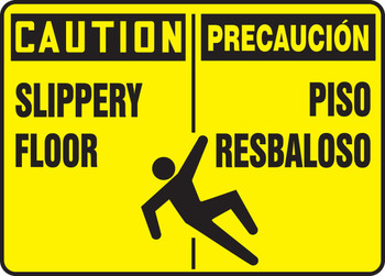 Spanish Bilingual Safety Sign 10" x 14" Aluminum 1/Each - SBMSTF673VA