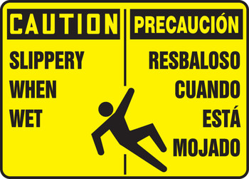 Spanish Bilingual Safety Sign 10" x 14" Adhesive Vinyl 1/Each - SBMSTF674MVS
