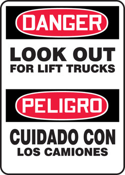 Spanish Bilingual Safety Sign 14" x 10" Plastic 1/Each - SBMVHR106VP