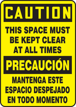 Spanish Bilingual Safety Sign 14" x 10" Adhesive Vinyl 1/Each - SBMVHR641VS