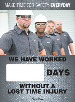 Mini Digi-Day Magnetic Faces: Make Time For Safety Everyday - We Have Worked _ Days Without A Lost Time Injury 14" x 10" 1/Each - SCN405