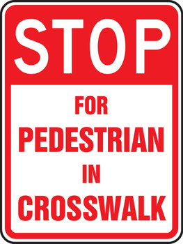 Bicycle & Pedestrian Sign: Stop For Pedestrians In Crosswalk Spanish 24" x 18" DG High Prism 1/Each - SHFRW494DP