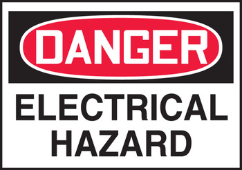 OSHA Danger Safety Label: Electrical Hazard Spanish Adhesive Dura Vinyl 3 1/2" x 5" 1/Each - SHLELC795XVE