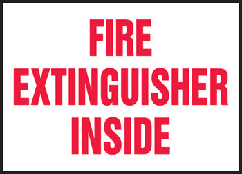 Safety Label: Fire Extinguisher Inside Spanish Adhesive Dura Vinyl 3 1/2" x 5" 1/Each - SHLFXG440XVE