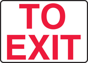 Safety Sign: To Exit Spanish 10" x 14" Adhesive Vinyl 1/Each - SHMADC530VS