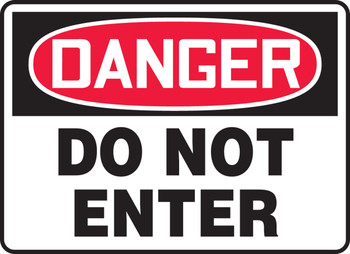 OSHA Danger Safety Sign: Do Not Enter Spanish 18" x 24" Adhesive Vinyl 1/Each - SHMADM116VS