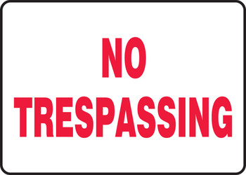 Safety Sign: No Trespassing Spanish 7" x 10" Adhesive Vinyl 1/Each - SHMATR516VS