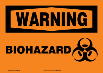 Warning Safety Sign: Biohazard Spanish 10" x 14" Plastic 1/Each - SHMBHZ300VP