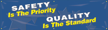 Safety Banners: Safety Is The Priority - Quality Is The Standard Spanish 28" x 8-ft 1/Each - SHMBR866