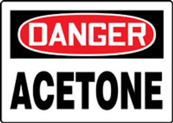 OSHA Danger Safety Sign: Acetone Spanish 10" x 14" Aluminum 1/Each - SHMCHG002VA