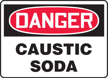OSHA Danger Safety Sign: Caustic Soda Spanish 7" x 10" Aluminum 1/Each - SHMCHG005VA